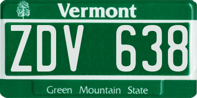 VT license plate ZDV638