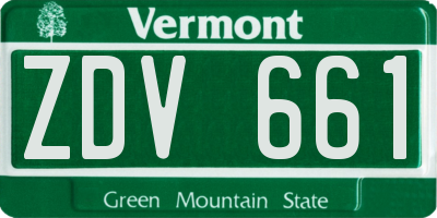 VT license plate ZDV661