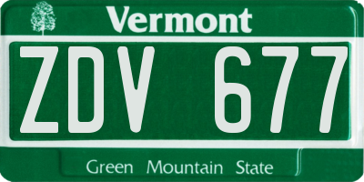 VT license plate ZDV677