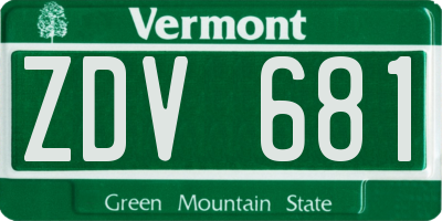 VT license plate ZDV681