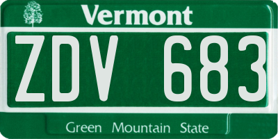 VT license plate ZDV683
