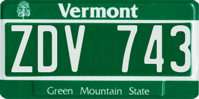 VT license plate ZDV743
