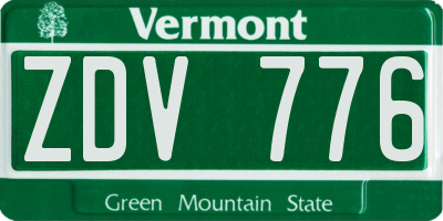 VT license plate ZDV776