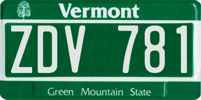 VT license plate ZDV781
