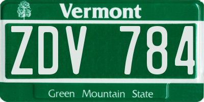 VT license plate ZDV784