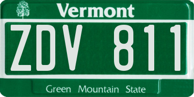 VT license plate ZDV811