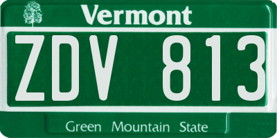 VT license plate ZDV813