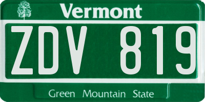 VT license plate ZDV819