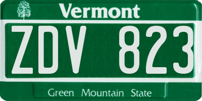 VT license plate ZDV823