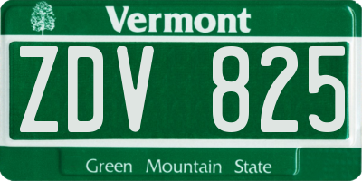 VT license plate ZDV825