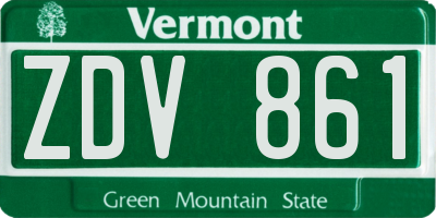 VT license plate ZDV861