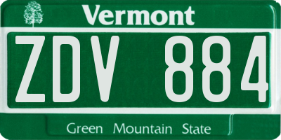 VT license plate ZDV884