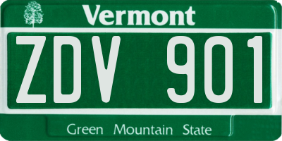 VT license plate ZDV901