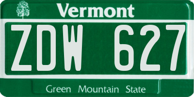 VT license plate ZDW627