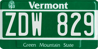 VT license plate ZDW829