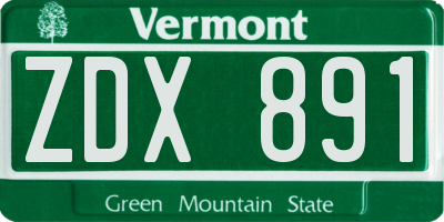 VT license plate ZDX891