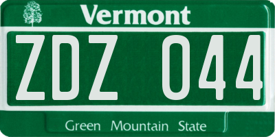 VT license plate ZDZ044