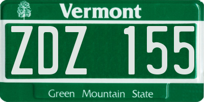 VT license plate ZDZ155