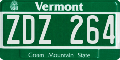 VT license plate ZDZ264