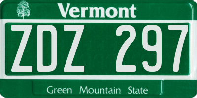 VT license plate ZDZ297
