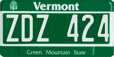 VT license plate ZDZ424