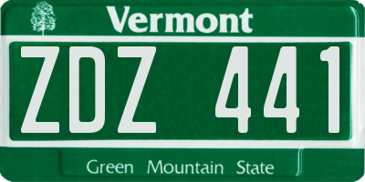 VT license plate ZDZ441