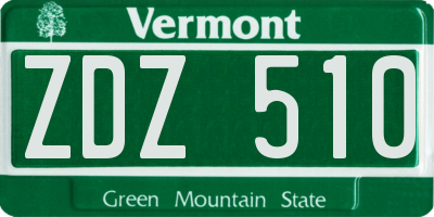 VT license plate ZDZ510