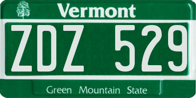 VT license plate ZDZ529