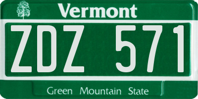 VT license plate ZDZ571