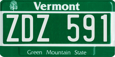 VT license plate ZDZ591