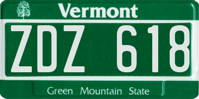 VT license plate ZDZ618