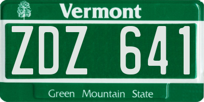 VT license plate ZDZ641