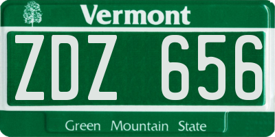 VT license plate ZDZ656