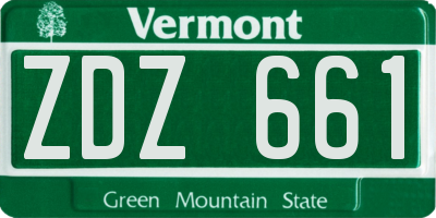 VT license plate ZDZ661