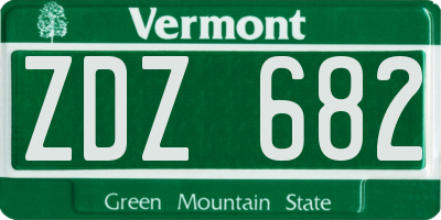 VT license plate ZDZ682
