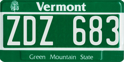 VT license plate ZDZ683