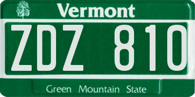 VT license plate ZDZ810
