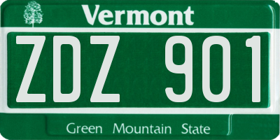 VT license plate ZDZ901