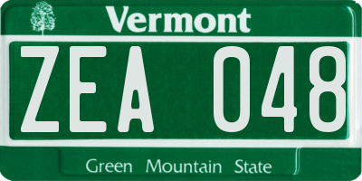 VT license plate ZEA048