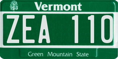 VT license plate ZEA110