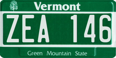 VT license plate ZEA146