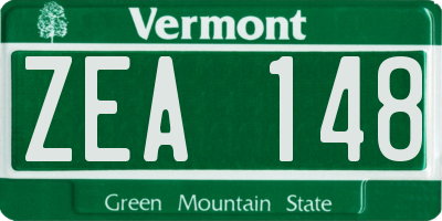 VT license plate ZEA148
