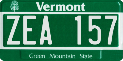 VT license plate ZEA157