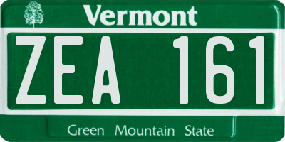 VT license plate ZEA161