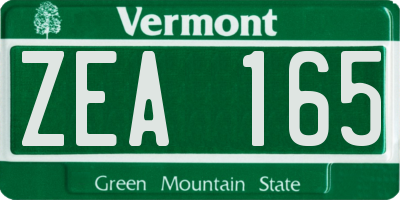VT license plate ZEA165