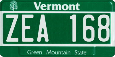 VT license plate ZEA168