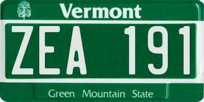 VT license plate ZEA191