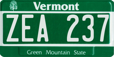VT license plate ZEA237