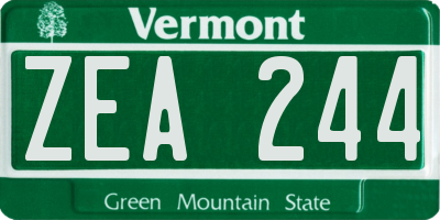VT license plate ZEA244
