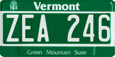 VT license plate ZEA246